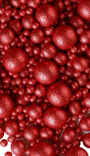 Кондитерская посыпка шарики шоколадные блеск Красный микс 50гр